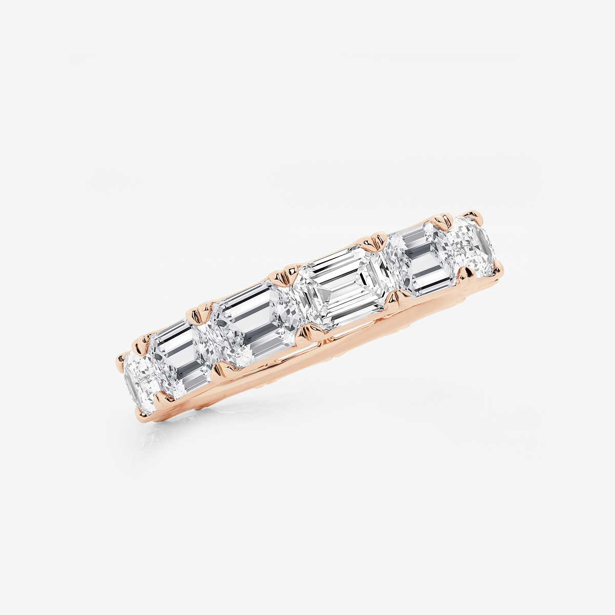 Additional Image 1 for  5 ctw East-West Emerald Lab Grown Diamond Eternity Band - 3.8mm Width