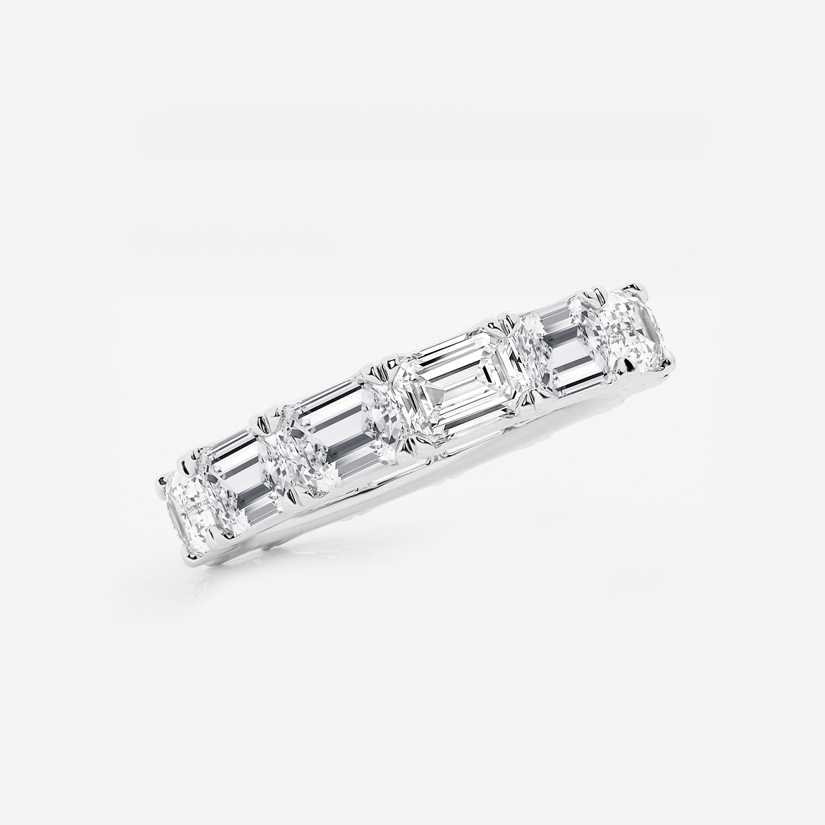 Additional Image 1 for  5 ctw East-West Emerald Lab Grown Diamond Eternity Band - 3.8mm Width