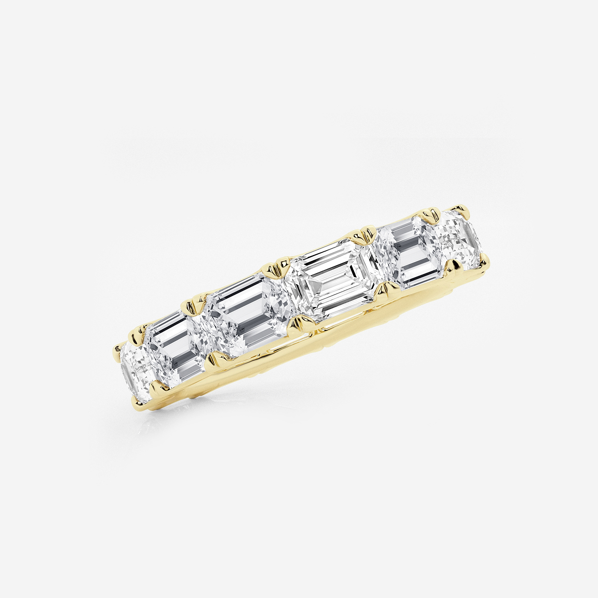 Additional Image 1 for  5 ctw East-West Emerald Lab Grown Diamond Eternity Band - 3.7mm Width
