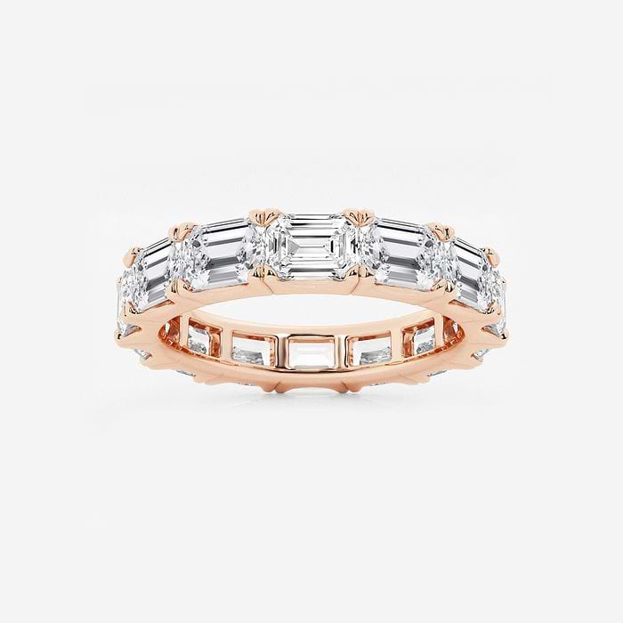 East-West Emerald Eternity Band