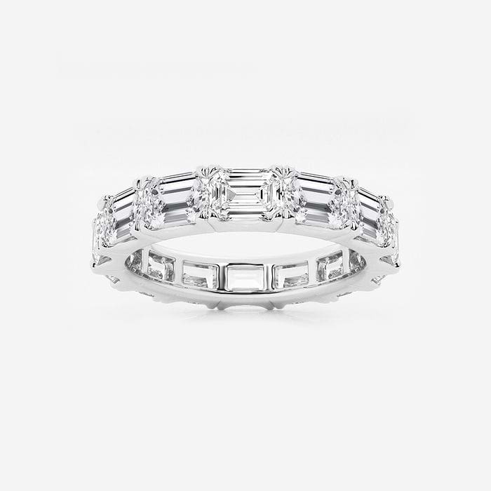 East-West Emerald Eternity Band