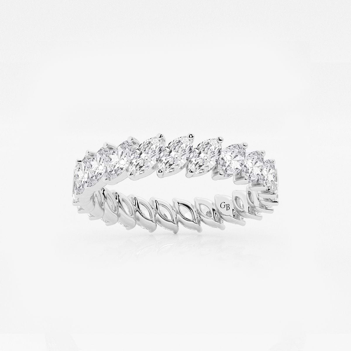 2 ctw Marquise Lab Grown Diamond Eternity Band - 4.2mm Width 14K White Gold, F, VS2