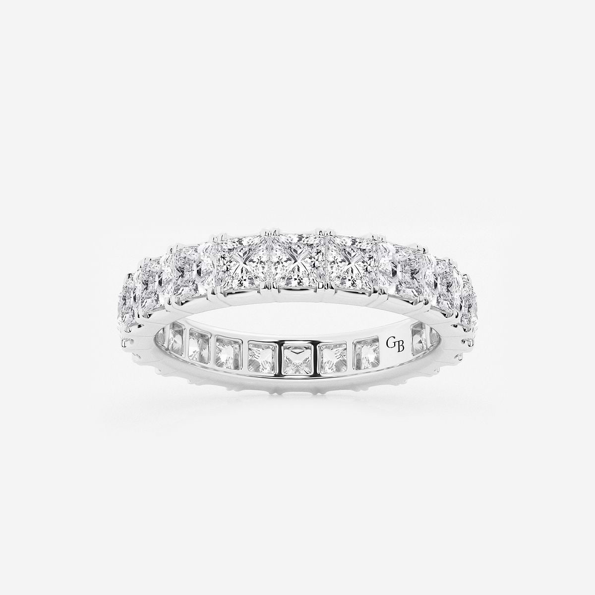 3 ctw Princess Lab Grown Diamond Eternity Band - 3mm Width Platinum, F, VS2