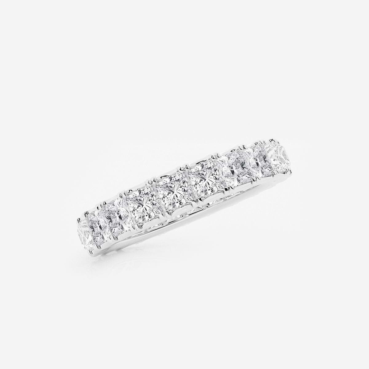 3 ctw Princess Lab Grown Diamond Eternity Band - 3mm Width Platinum, F, VS2