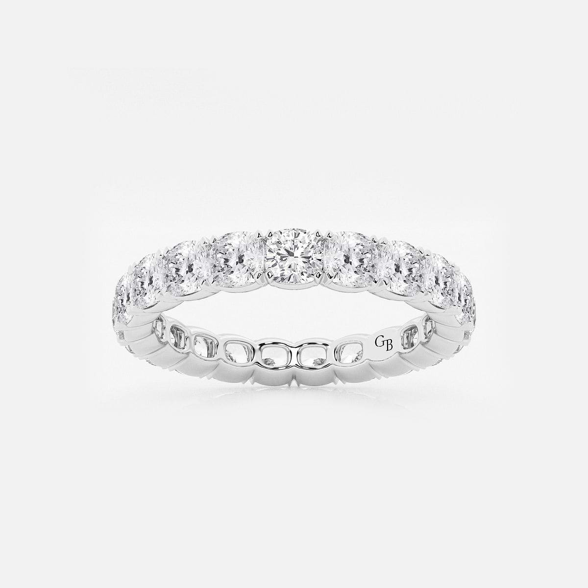 3 ctw Cushion Lab Grown Diamond Eternity Band - 3mm Width