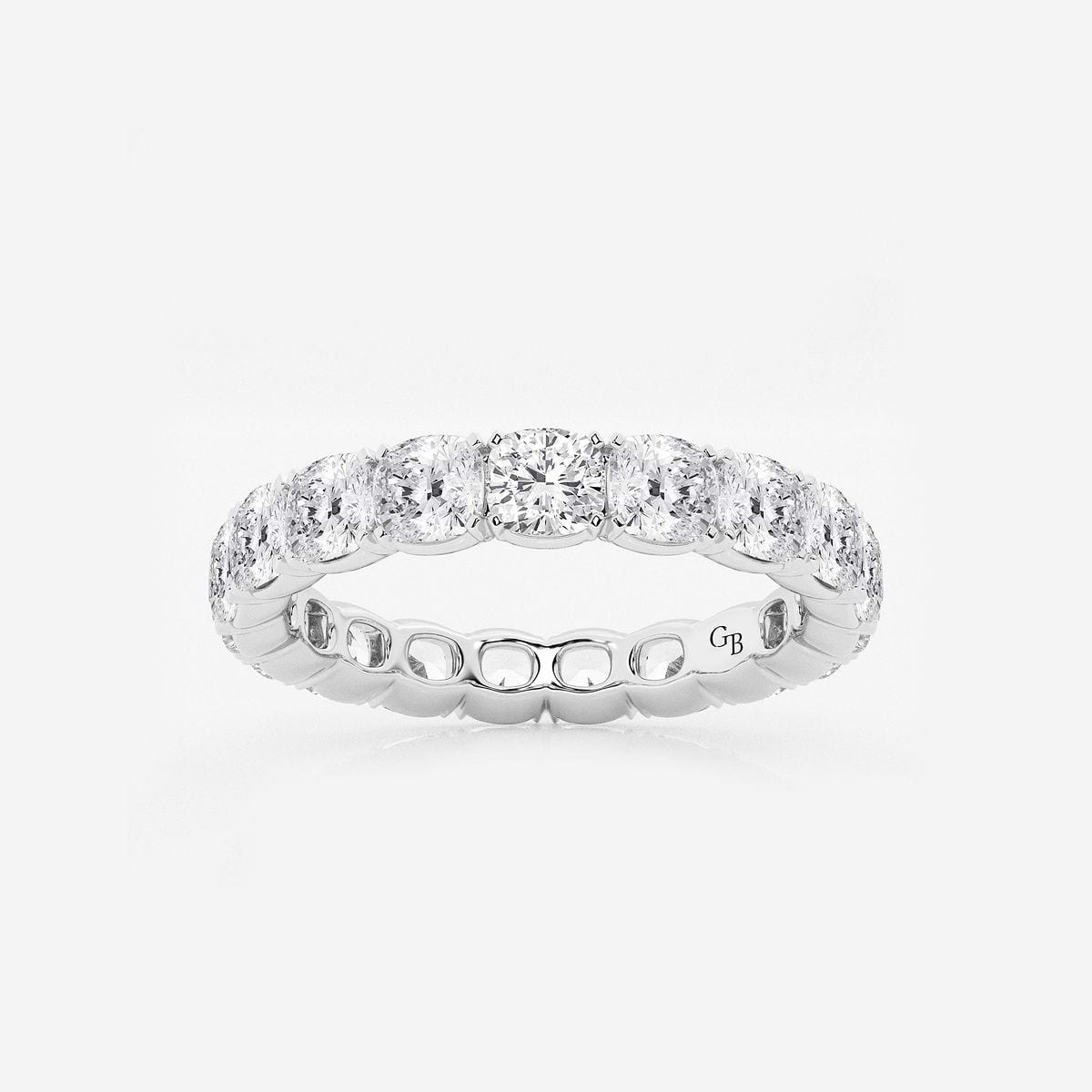 4 ctw Cushion Lab Grown Diamond Eternity Band - 3.7mm Width