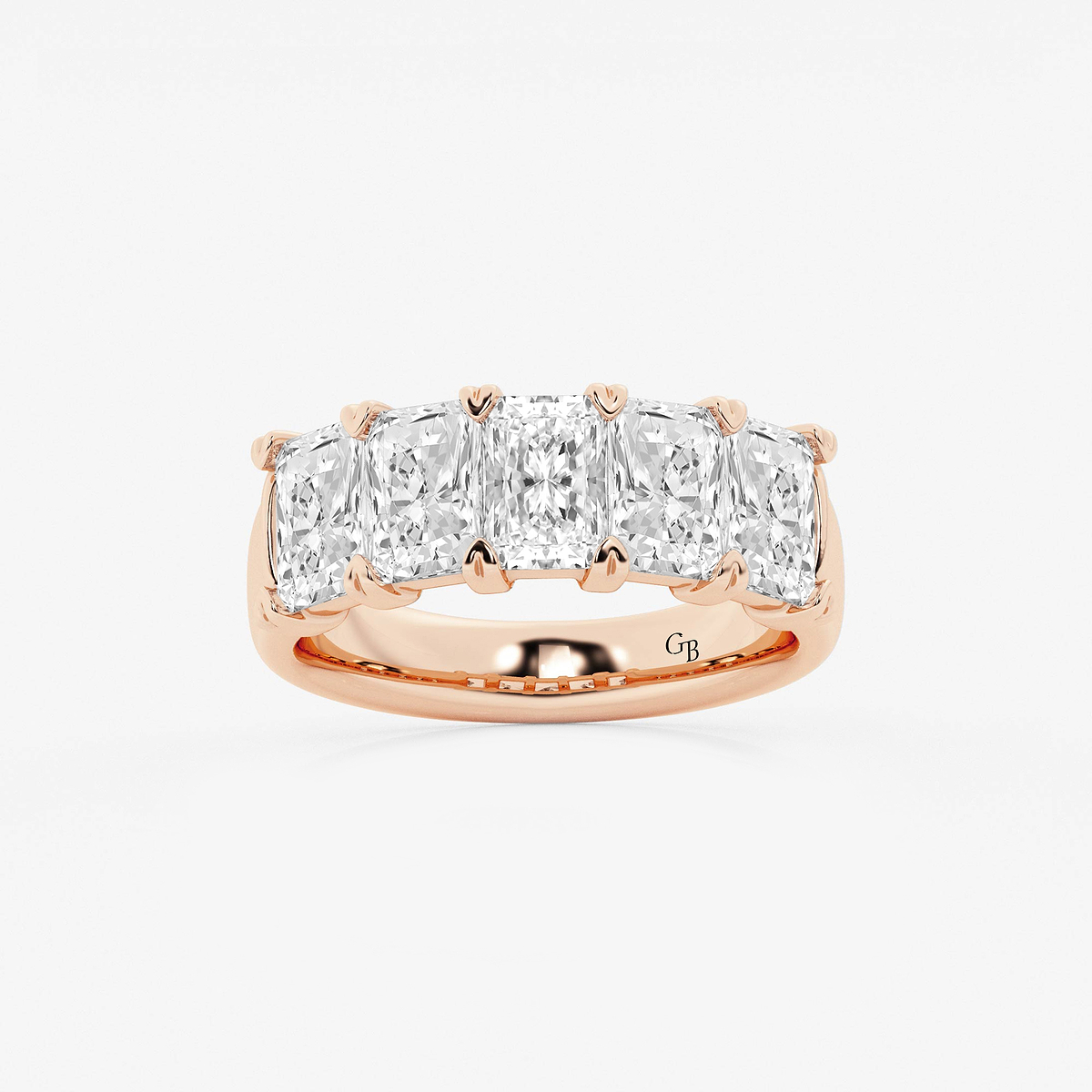 3 ctw Radiant Lab Grown Diamond Five-Stone Anniversary Band