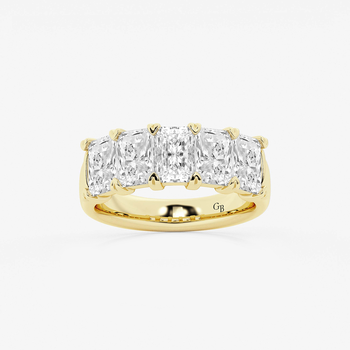 3 ctw Radiant Lab Grown Diamond Five-Stone Anniversary Band