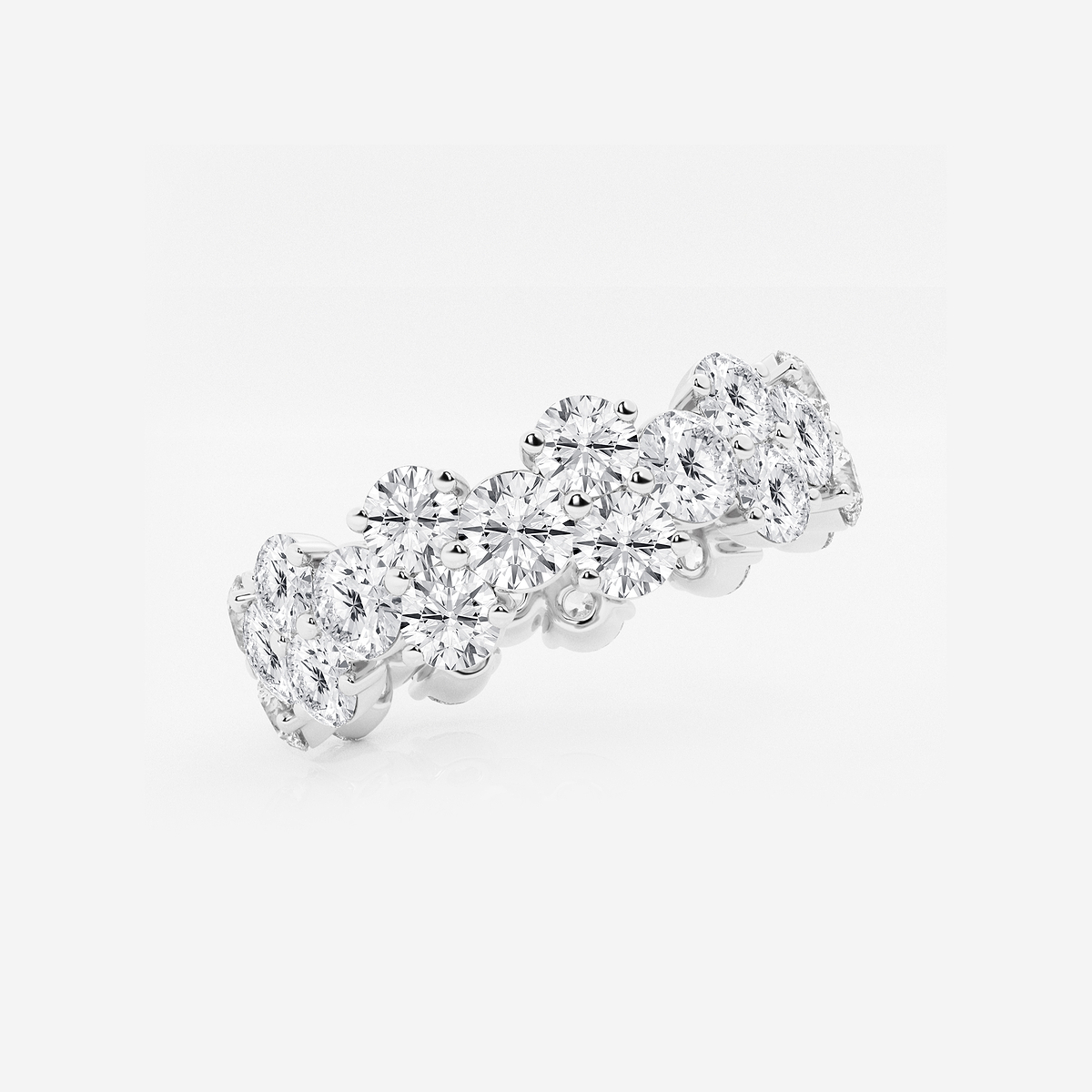 4 ctw Garland Round Lab Grown Diamond Eternity Band - 5.9mm Width 14K White Gold, F, VS2
