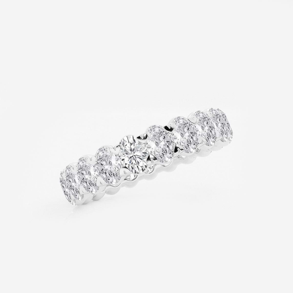 3 ctw Oval Lab Grown Diamond Eternity Band - 4.2mm Width Platinum, F, VS2