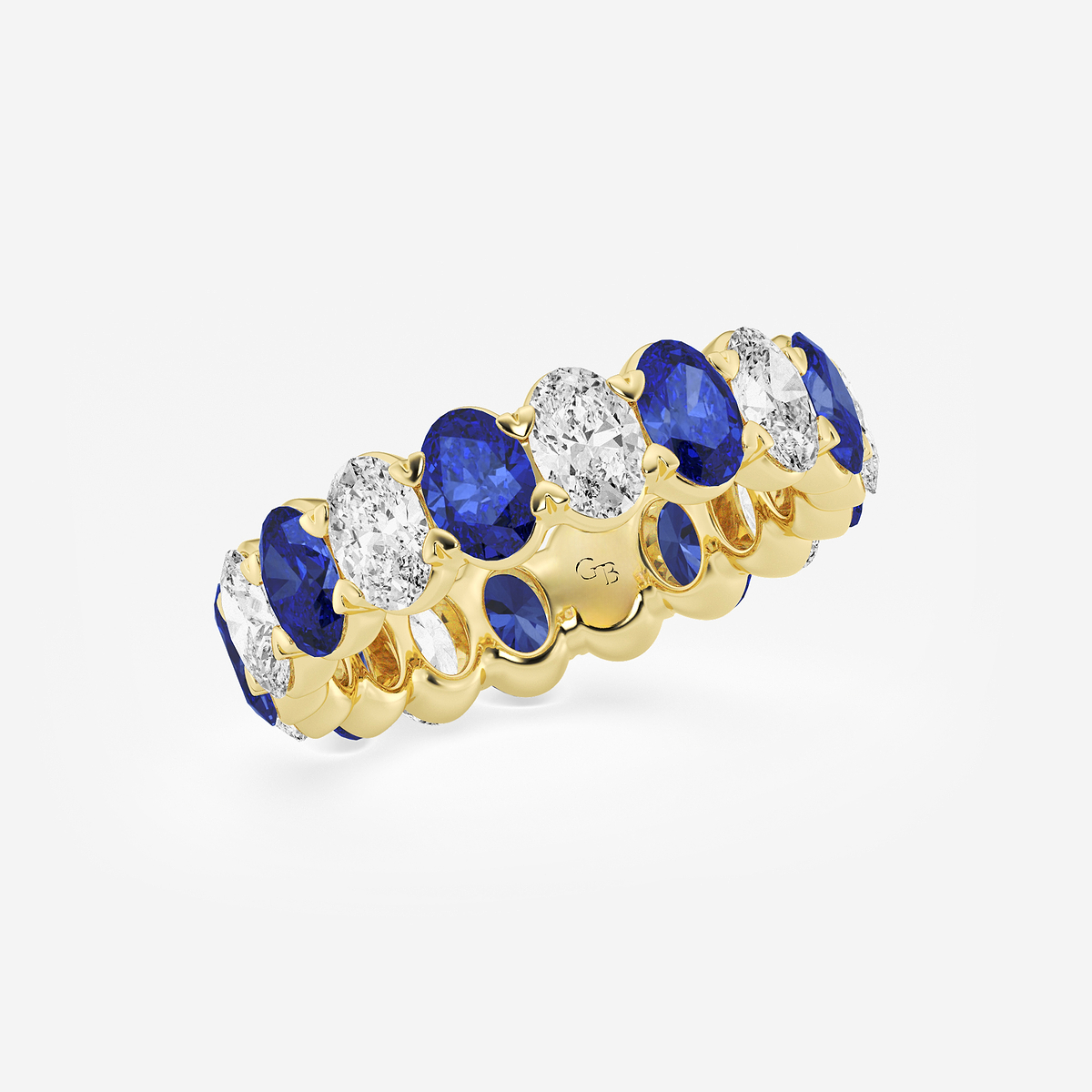 Additional Image 1 for  5.0x3.6 mm Oval Cut Sapphire and 2 5/8 ctw Oval Lab Grown Diamond Eternity Band - 5mm Width