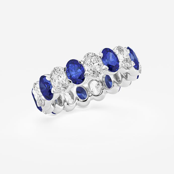 Additional Image 1 for  5.0x3.6 mm Oval Cut Created Sapphire and 2 5/8 ctw Oval Lab Grown Diamond Eternity Band - 5mm Width