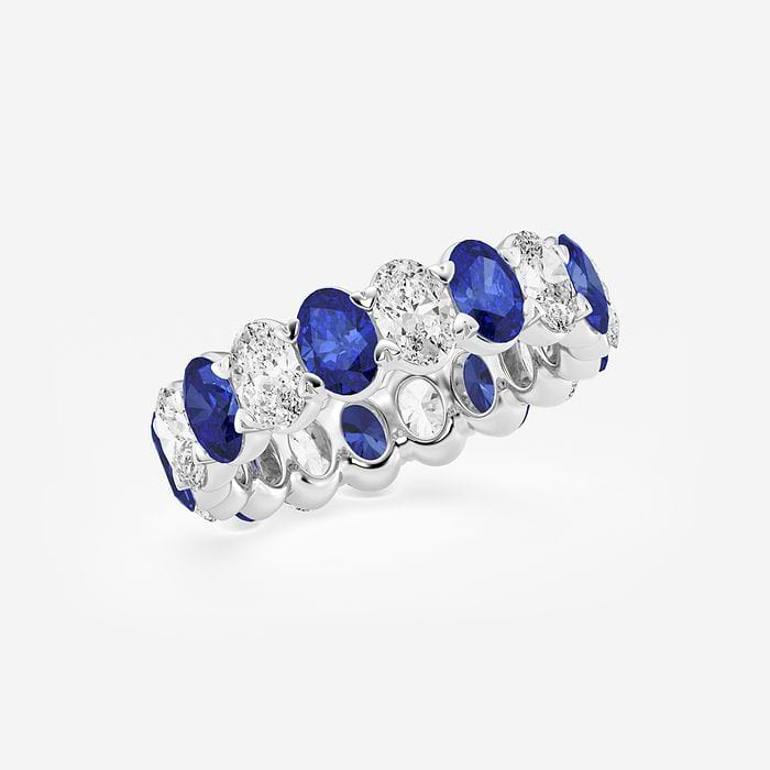 Additional Image 1 for  5.0x3.6 mm Oval Cut Created Sapphire and 2 5/8 ctw Oval Lab Grown Diamond Eternity Band - 5mm Width