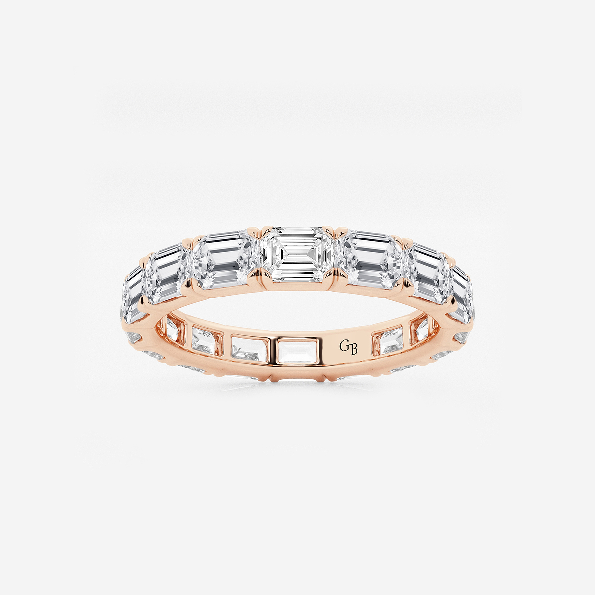 3 ctw East-West Emerald Lab Grown Diamond Eternity Band - 3.1mm Width