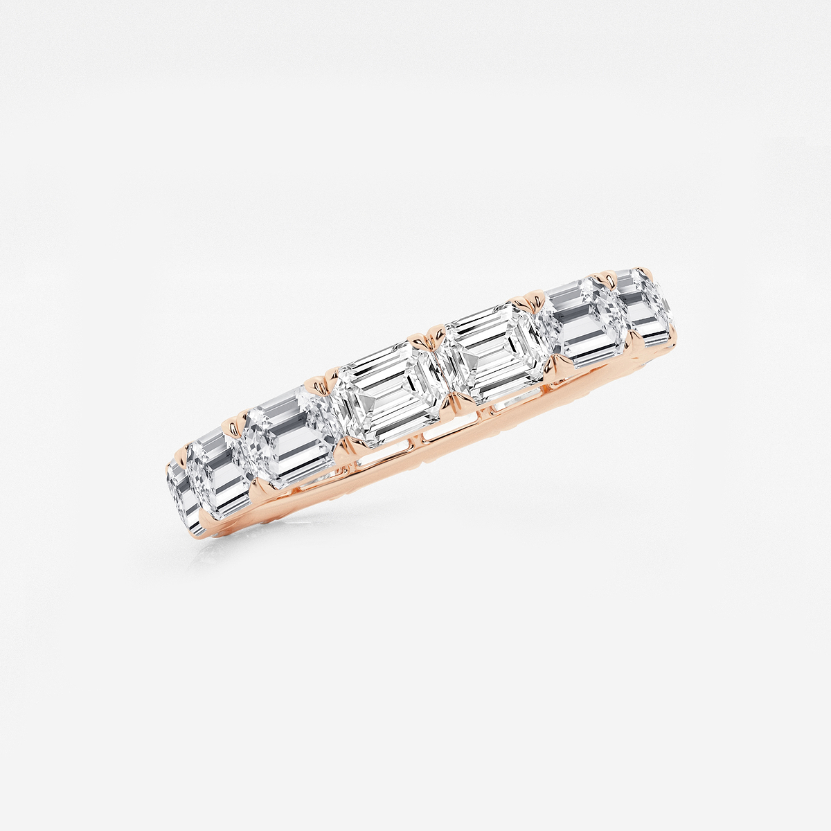 Additional Image 1 for  3 ctw East-West Emerald Lab Grown Diamond Eternity Band - 3.1mm Width