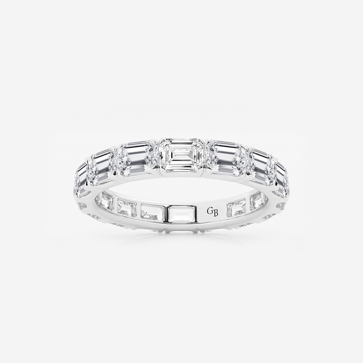 3 ctw East-West Emerald Lab Grown Diamond Eternity Band - 3mm Width