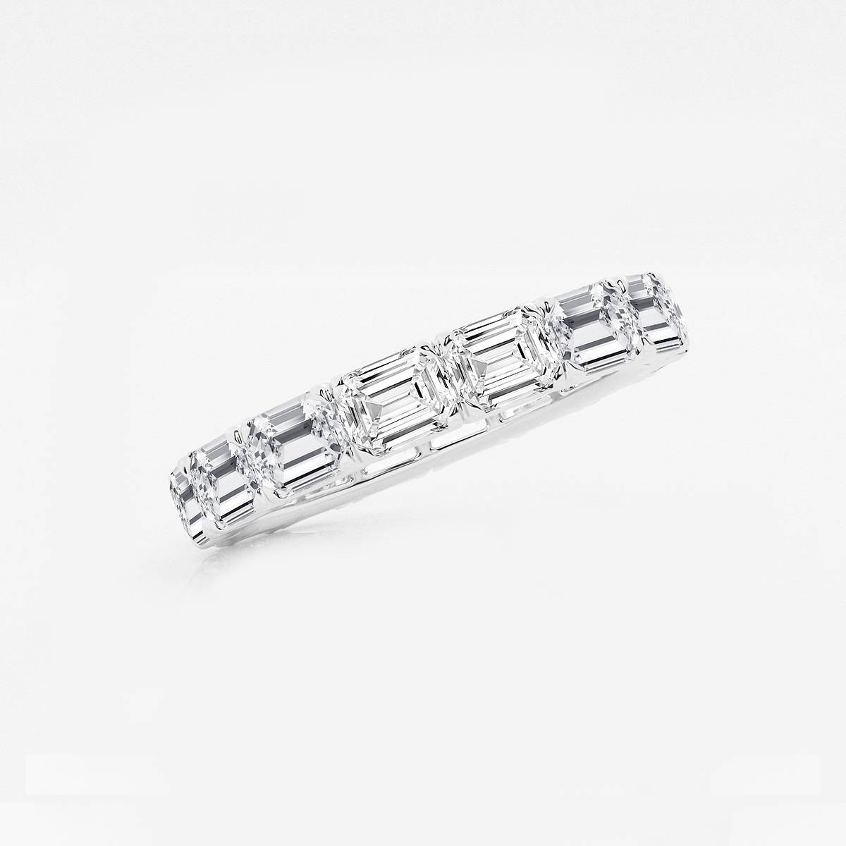 Additional Image 1 for  3 ctw East-West Emerald Lab Grown Diamond Eternity Band - 3mm Width
