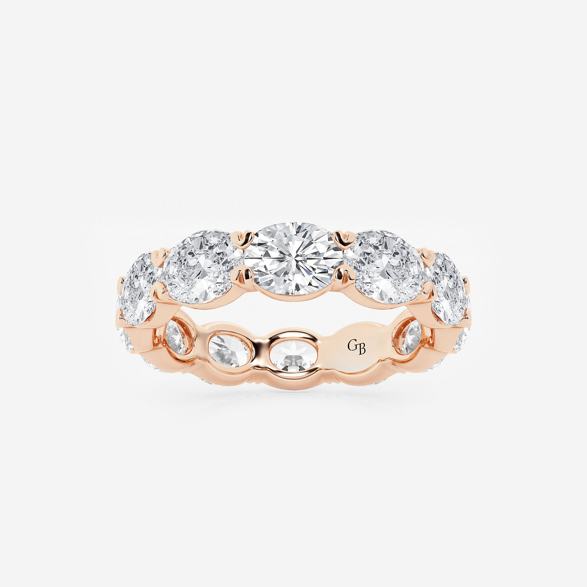 4 ctw East-West Oval Lab Grown Diamond Eternity Band - 4.1mm Width