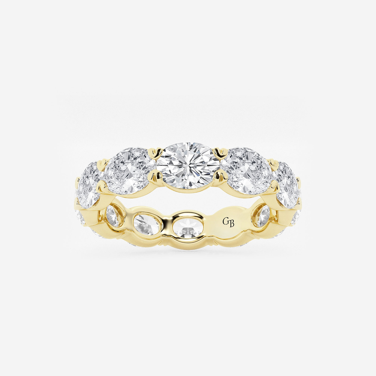 4 ctw East-West Oval Lab Grown Diamond Eternity Band - 4mm Width