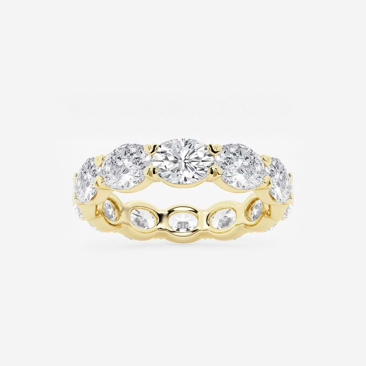 4 ctw East-West Oval Lab Grown Diamond Eternity Band - 3.9mm Width 14K Yellow Gold, F, VS2