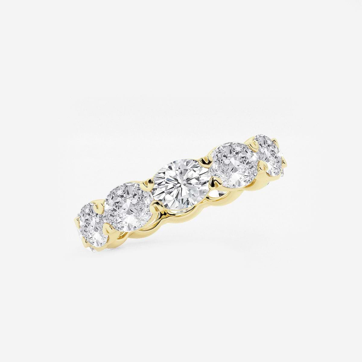 4 ctw East-West Oval Lab Grown Diamond Eternity Band - 3.9mm Width 14K Yellow Gold, F, VS2