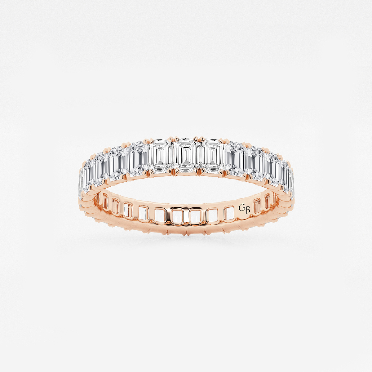 2 ctw Emerald Lab Grown Diamond Eternity Band - 3mm Width