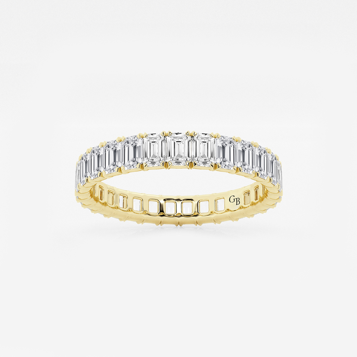 2 ctw Emerald Lab Grown Diamond Eternity Band - 3mm Width