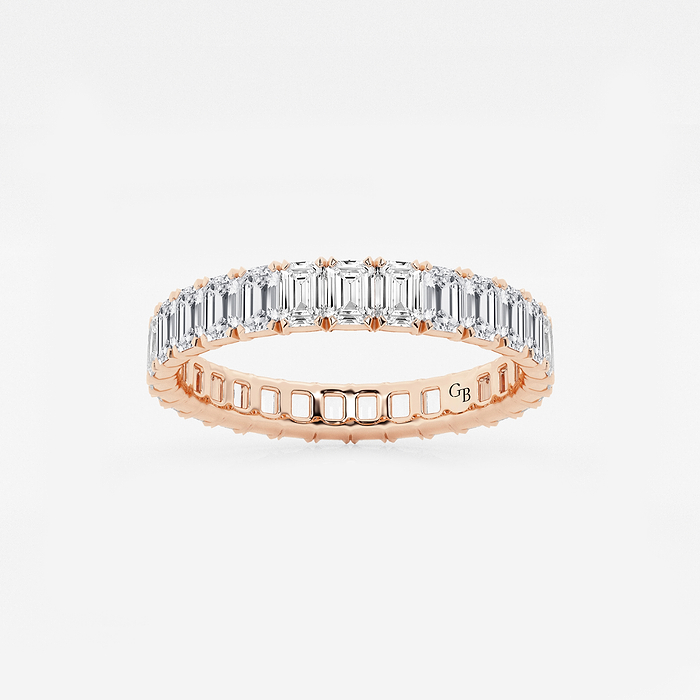 2 ctw Emerald Lab Grown Diamond Eternity Band - 3mm Width