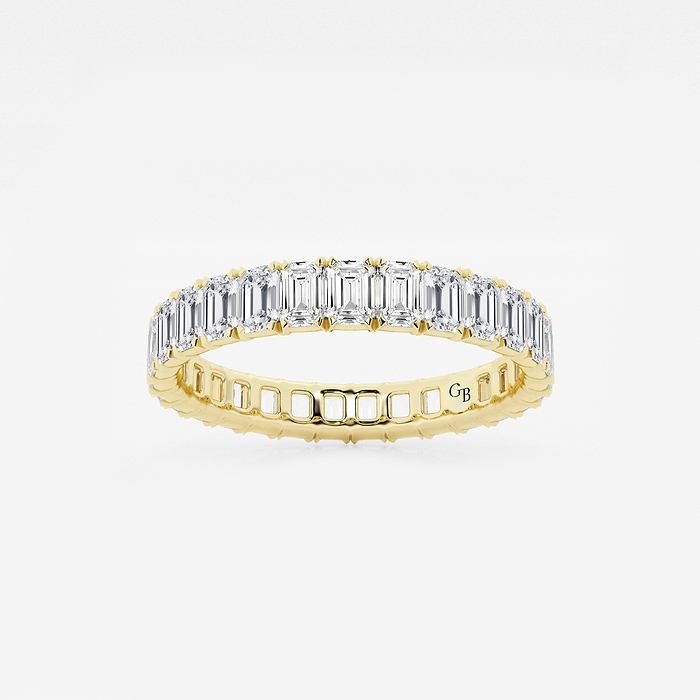2 ctw Emerald Lab Grown Diamond Eternity Band - 3mm Width