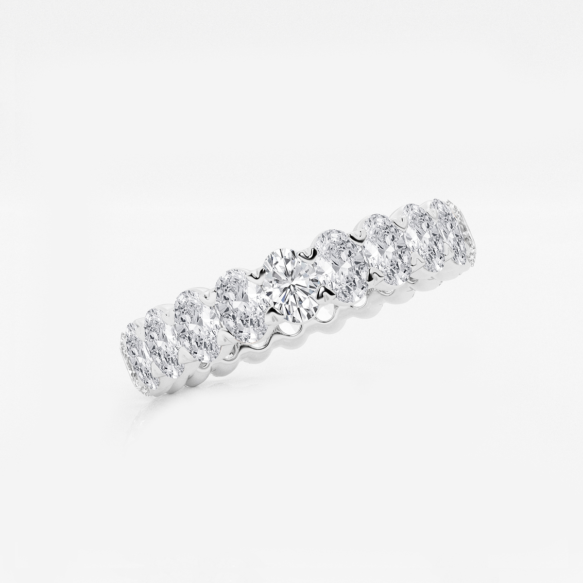 2 ctw Oval Lab Grown Diamond Eternity Band - 3.6mm Width 14K White Gold, FG, VS2+