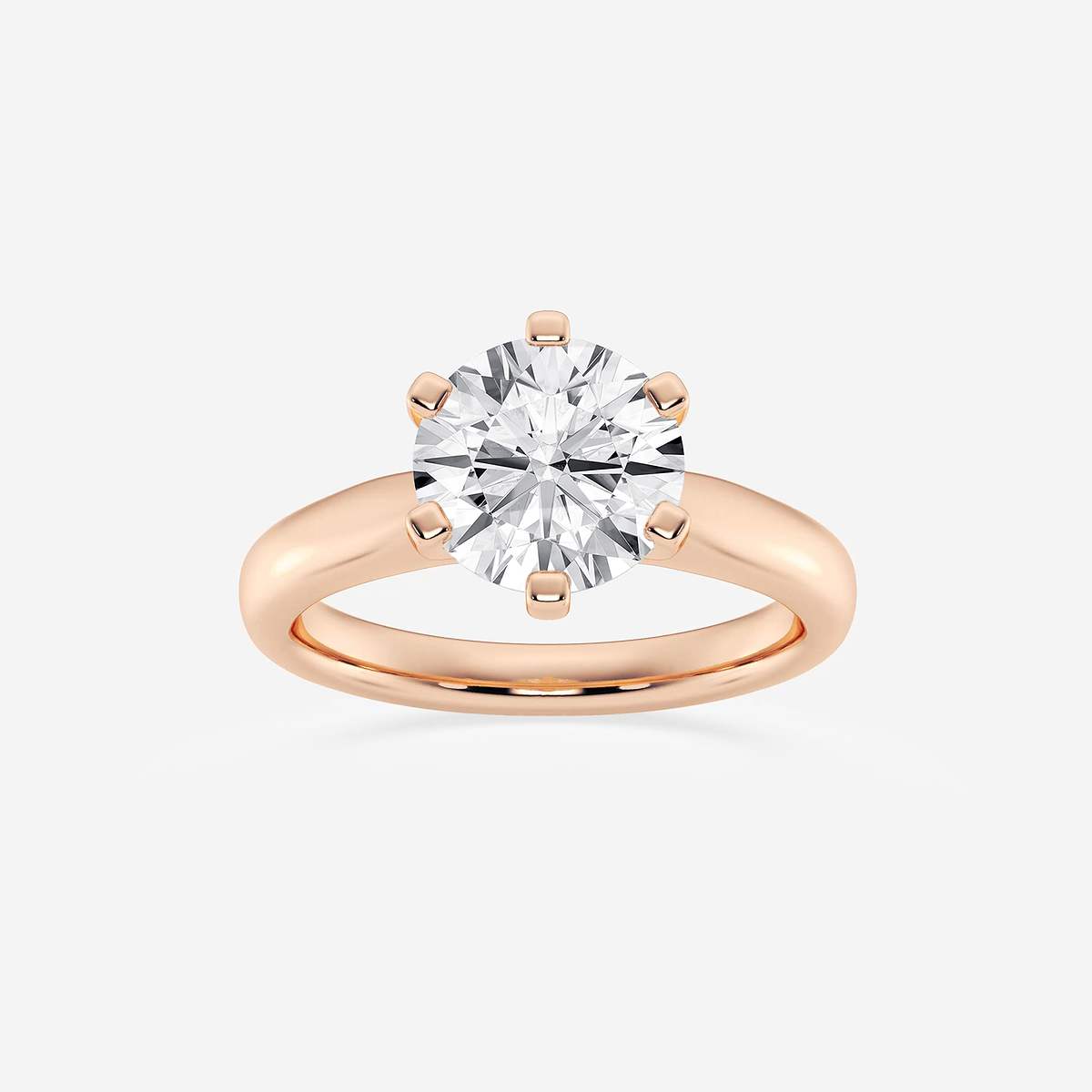 2 ctw Round Lab Grown Diamond Cathedral Six-Prong Solitaire Engagement Ring