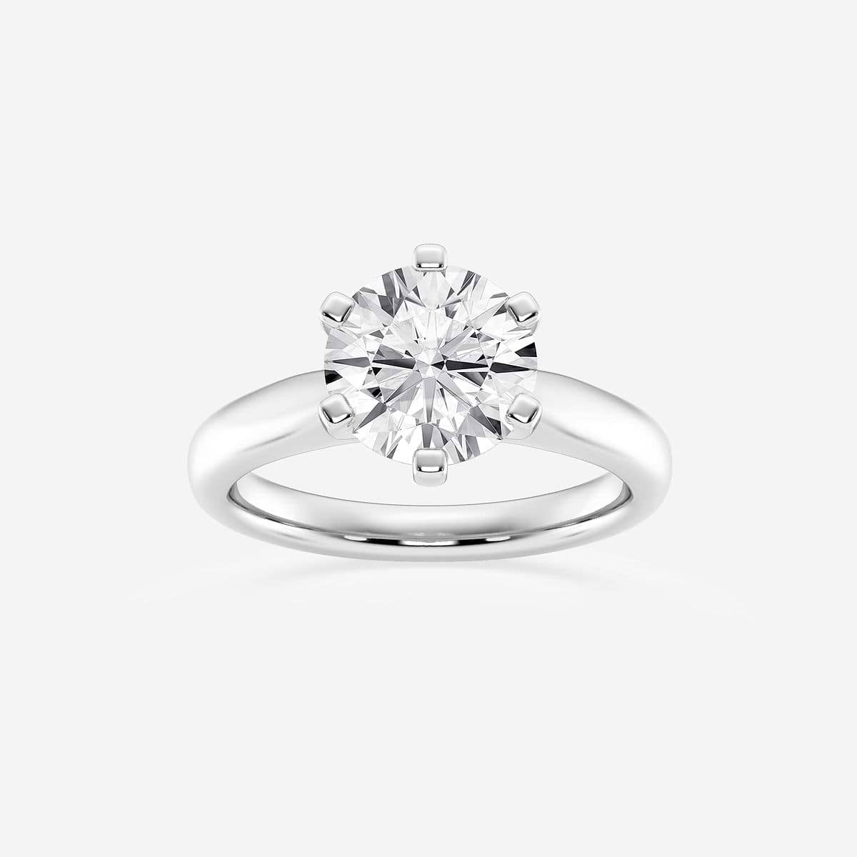 2 ctw Round Lab Grown Diamond Cathedral Six-Prong Solitaire Engagement Ring
