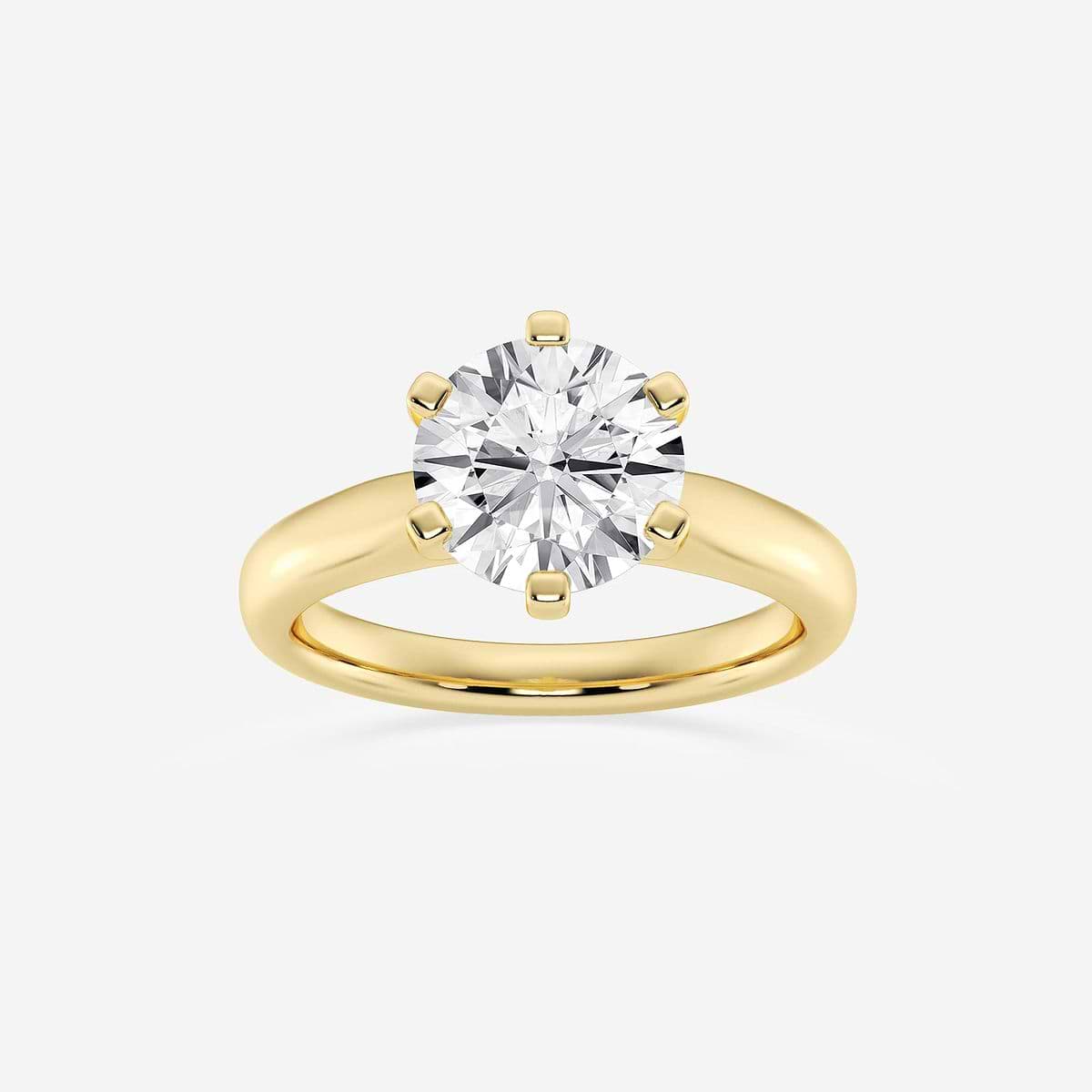 2 ctw Round Lab Grown Diamond Cathedral Six-Prong Solitaire Engagement Ring 14K Yellow Gold, E, VS1