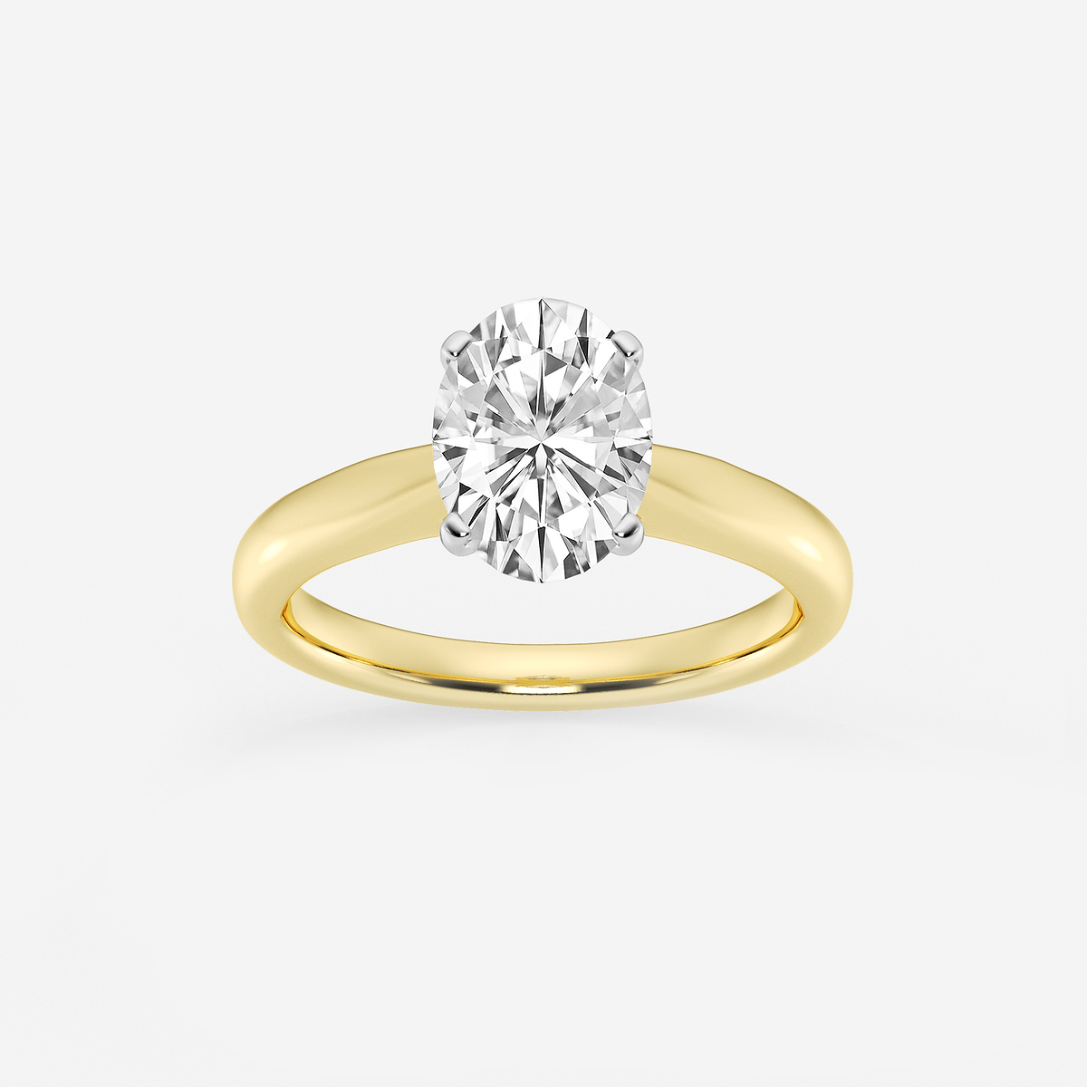 1 1/2 ctw Oval Lab Grown Diamond Cathedral Solitaire Engagement Ring