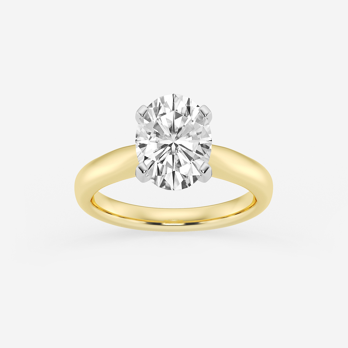 2 ctw Oval Lab Grown Diamond Cathedral Solitaire Engagement Ring