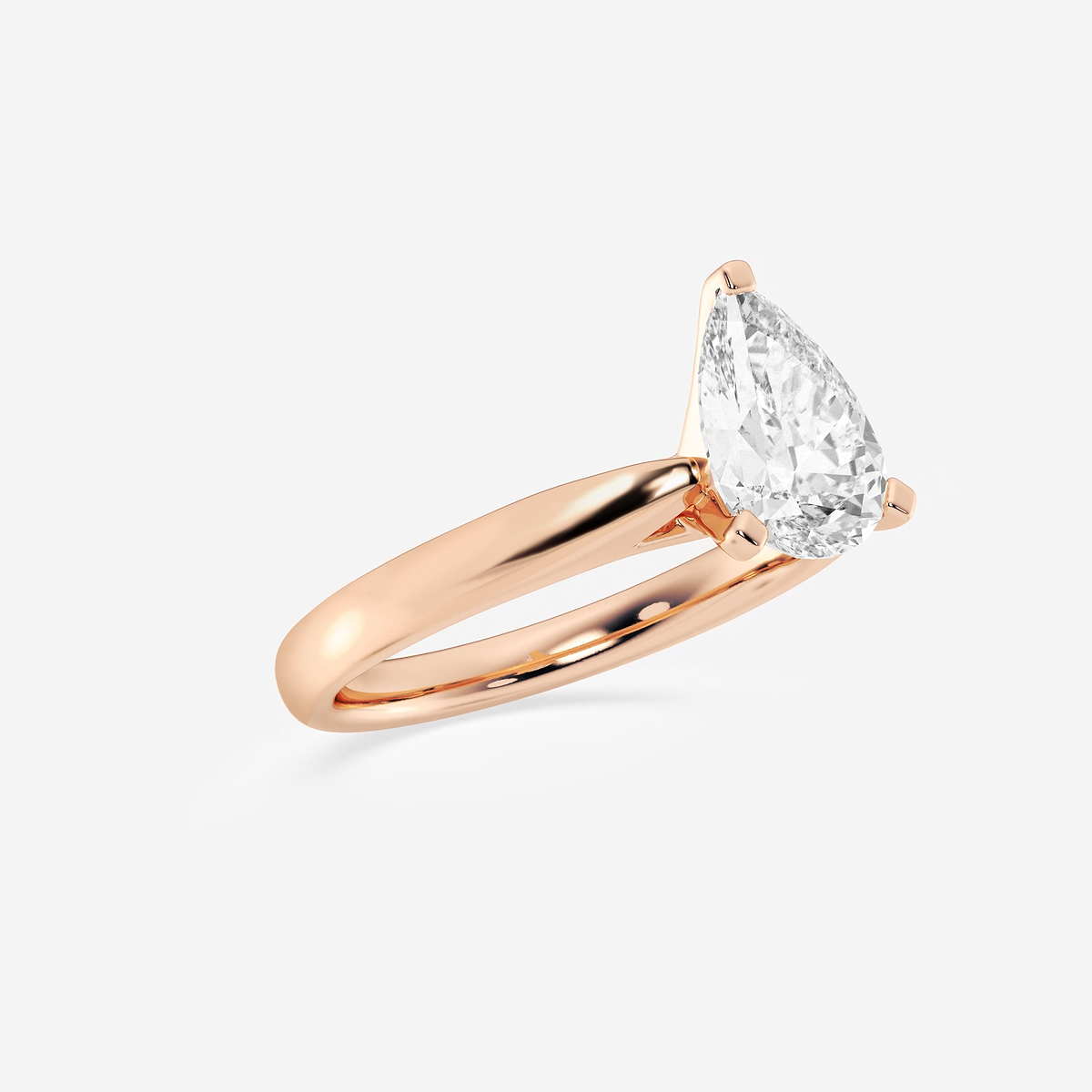 Additional Image 1 for  1 1/2 ctw Pear Lab Grown Diamond Cathedral Solitaire Engagement Ring