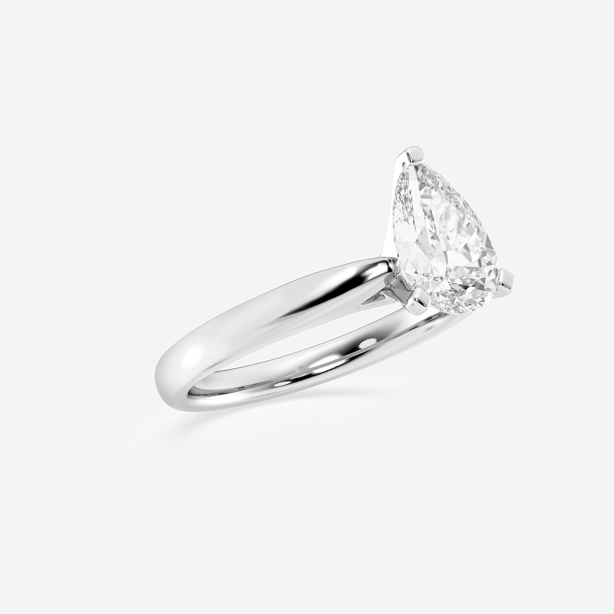 Additional Image 1 for  1 1/2 ctw Pear Lab Grown Diamond Cathedral Solitaire Engagement Ring