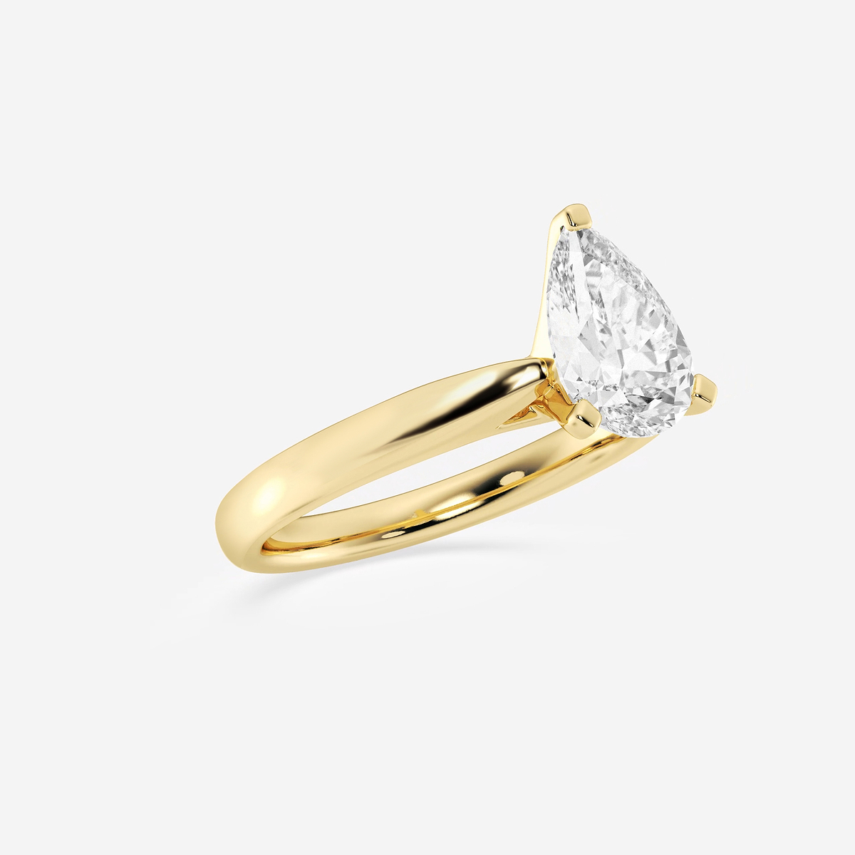 Additional Image 1 for  1 1/2 ctw Pear Lab Grown Diamond Cathedral Solitaire Engagement Ring