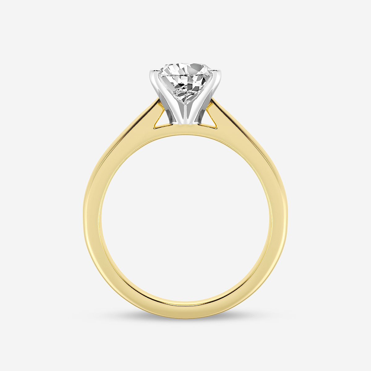 Additional Image 1 for  1 1/2 ctw Pear Lab Grown Diamond Cathedral Solitaire Engagement Ring