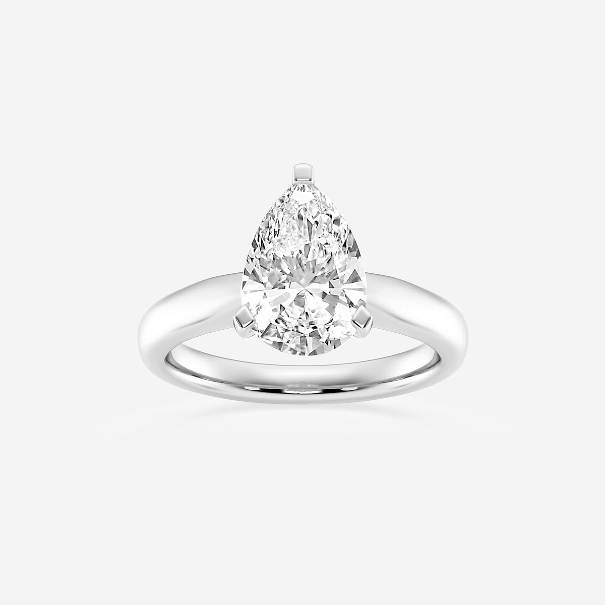 2 ctw Pear Lab Grown Diamond Cathedral Solitaire Engagement Ring