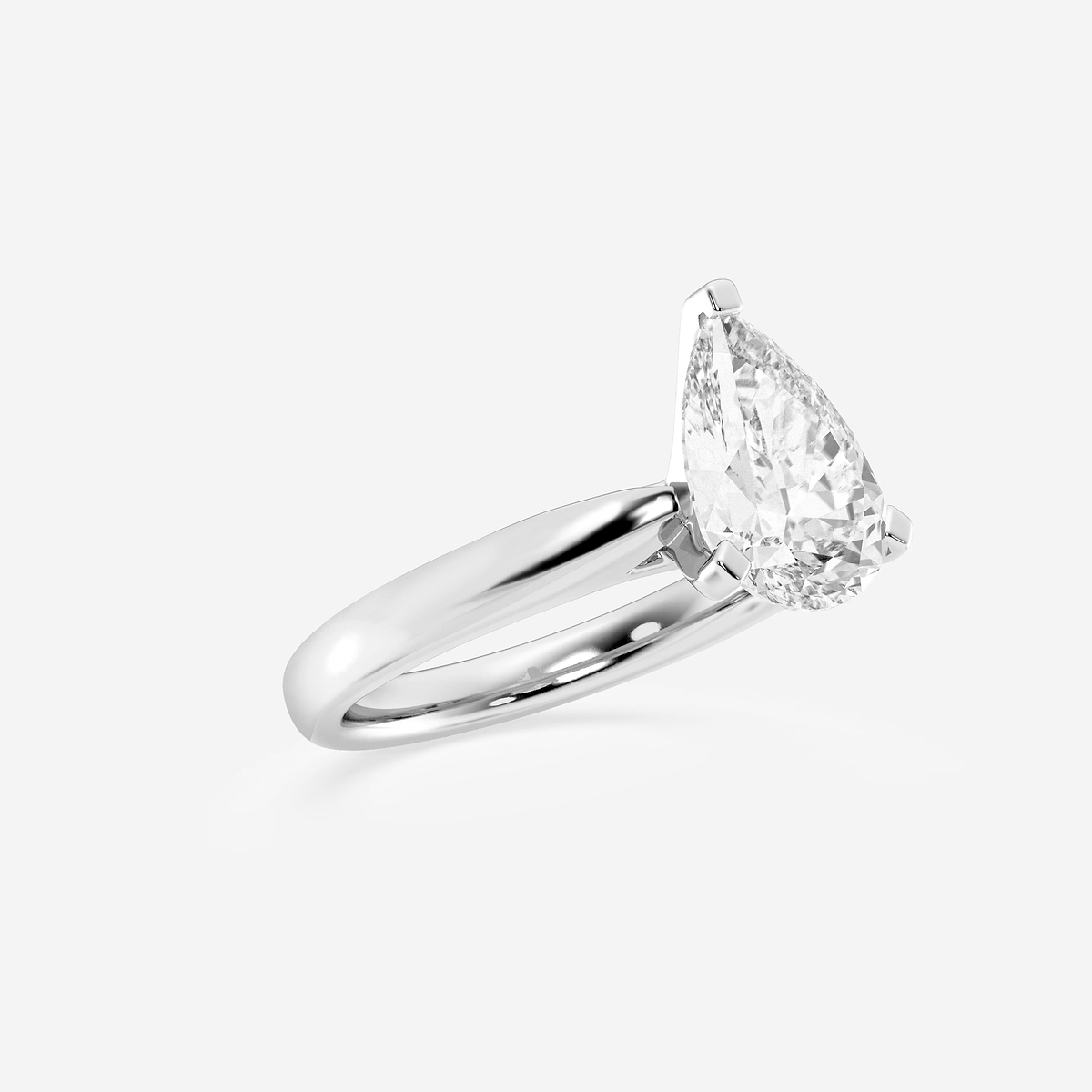 Additional Image 1 for  2 ctw Pear Lab Grown Diamond Cathedral Solitaire Engagement Ring