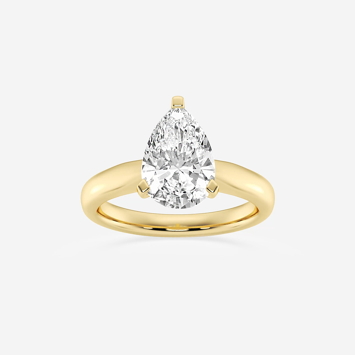 2 ctw Pear Lab Grown Diamond Cathedral Solitaire Engagement Ring