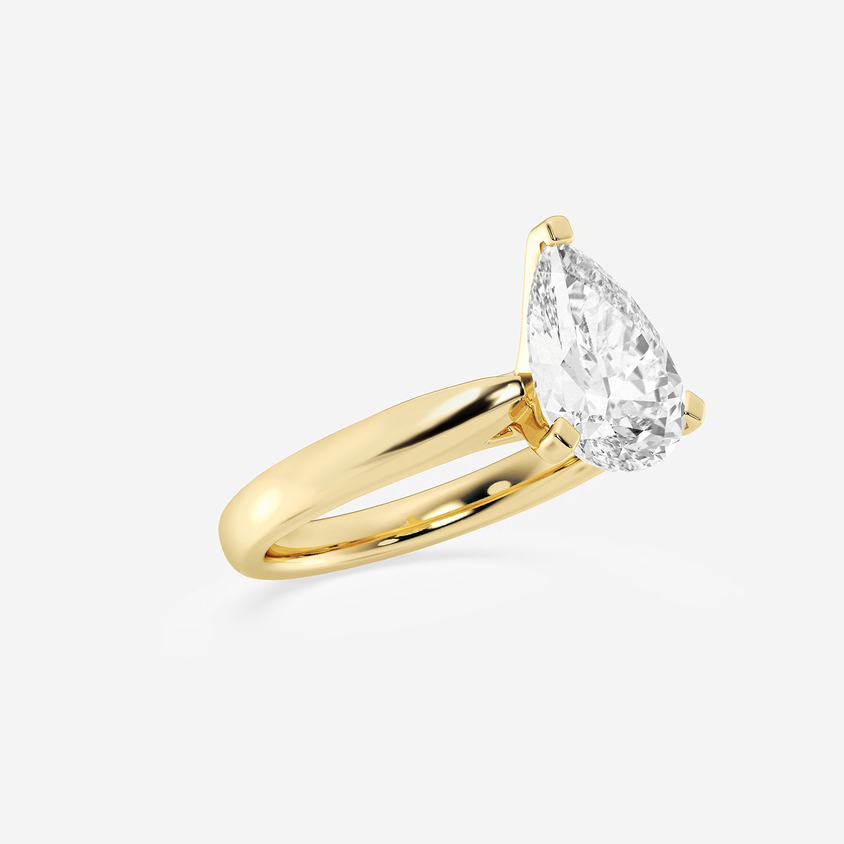 Additional Image 1 for  2 ctw Pear Lab Grown Diamond Cathedral Solitaire Engagement Ring