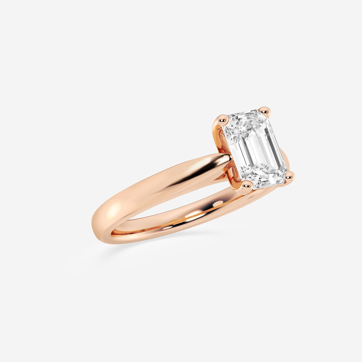 Additional Image 1 for  1 1/2 ctw Emerald Lab Grown Diamond Cathedral Solitaire Engagement Ring