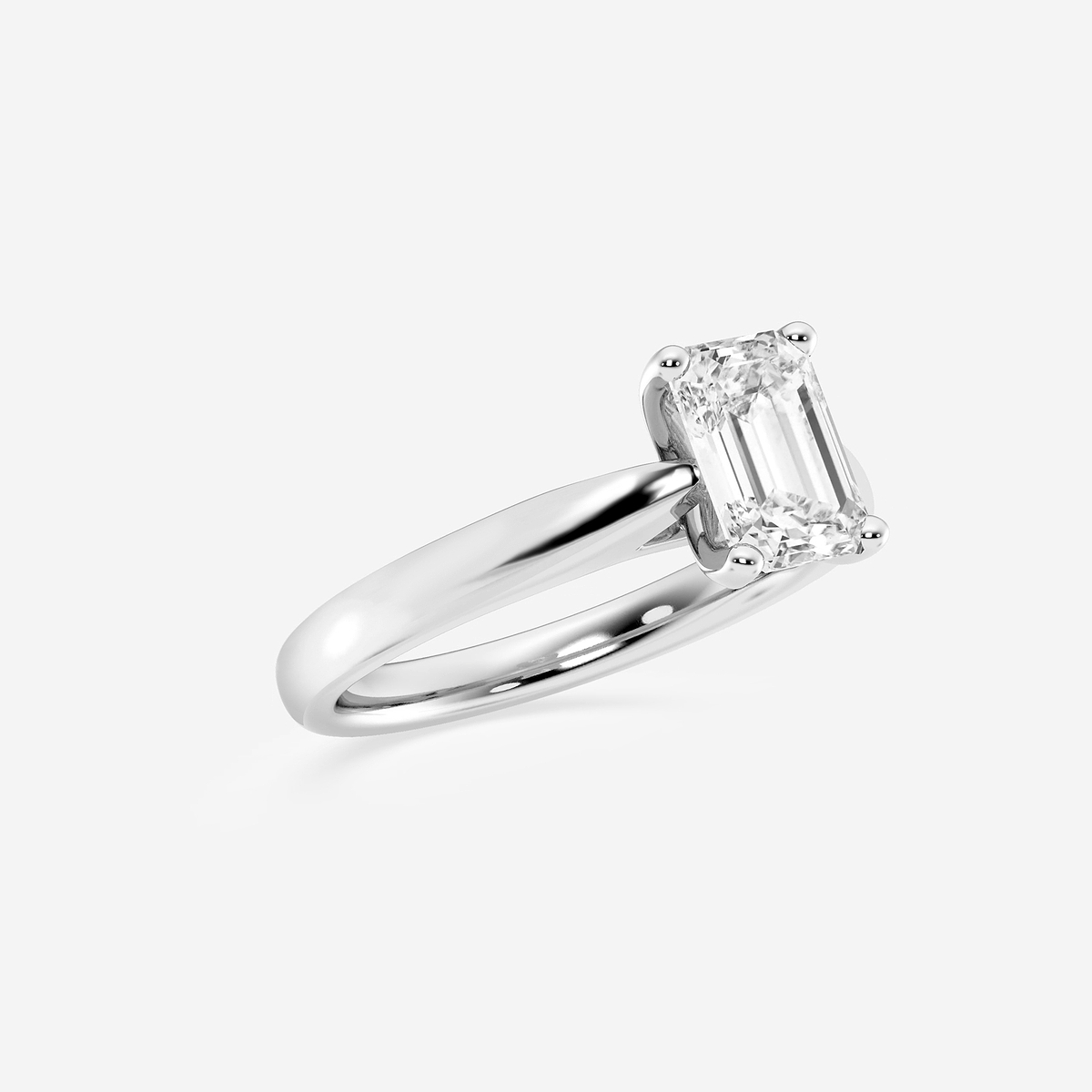 Additional Image 1 for  1 1/2 ctw Emerald Lab Grown Diamond Cathedral Solitaire Engagement Ring