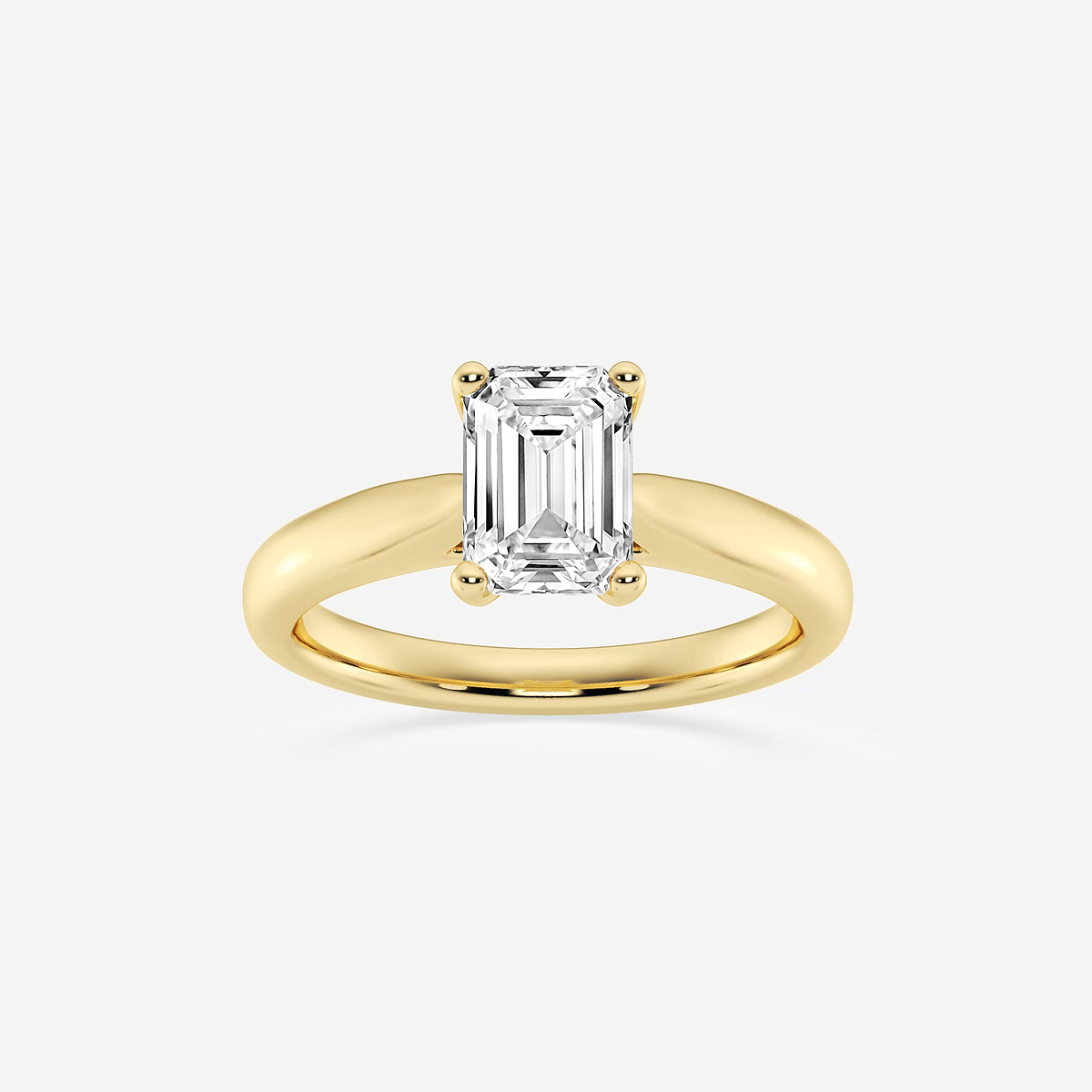1 1/2 ctw Emerald Lab Grown Diamond Cathedral Solitaire Engagement Ring