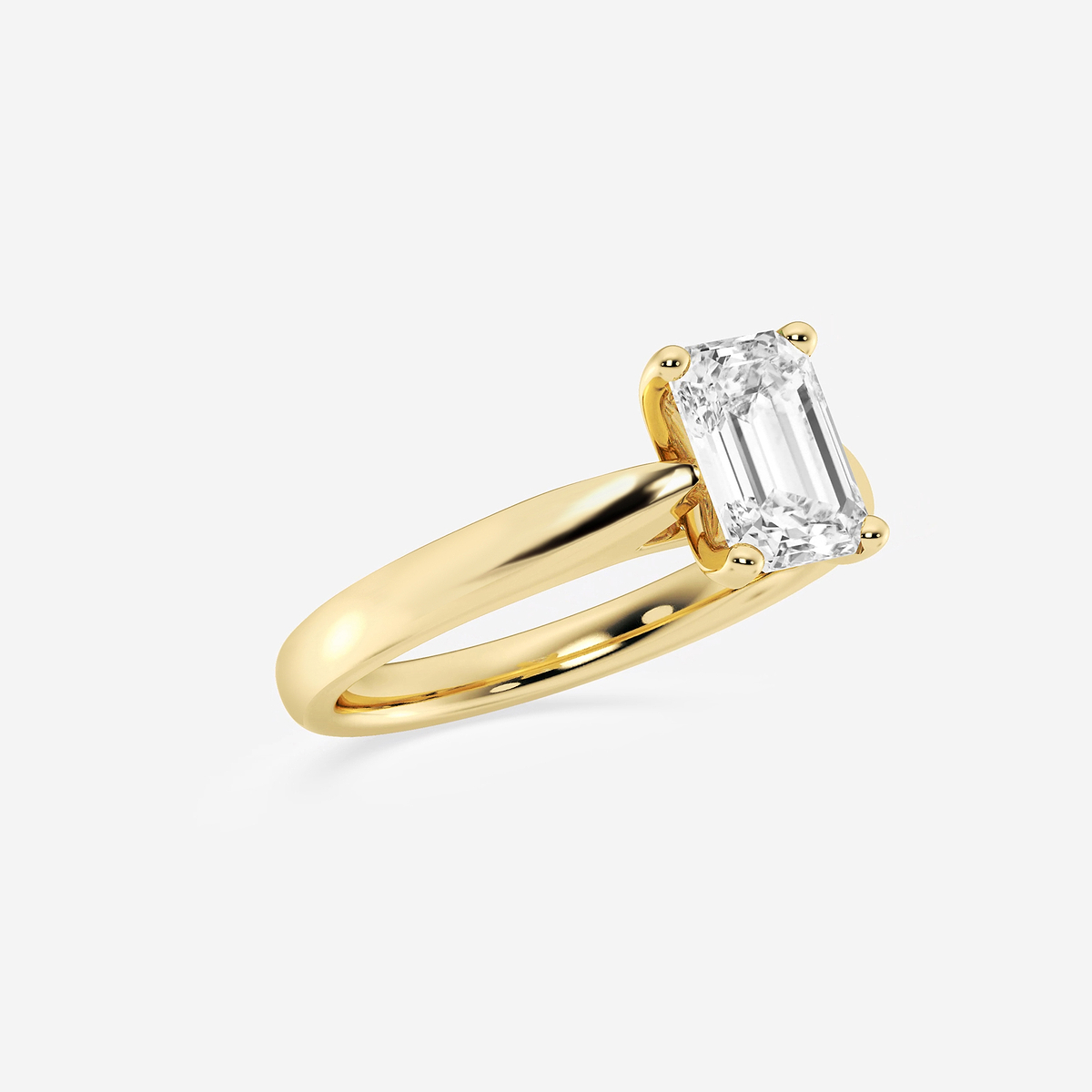 Additional Image 1 for  1 1/2 ctw Emerald Lab Grown Diamond Cathedral Solitaire Engagement Ring