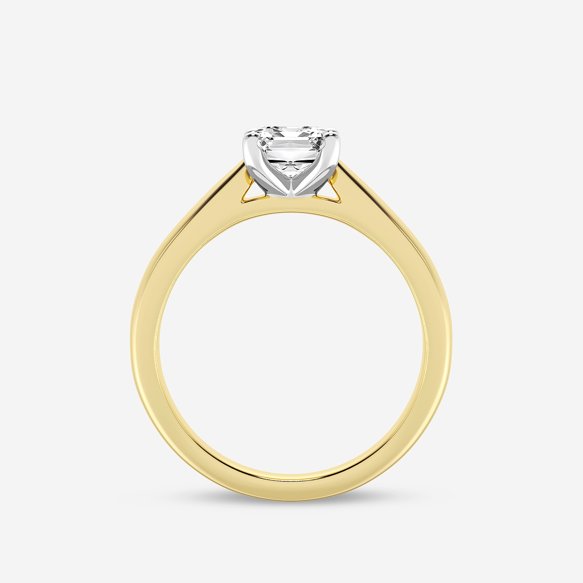 Additional Image 1 for  1 1/2 ctw Emerald Lab Grown Diamond Cathedral Solitaire Engagement Ring