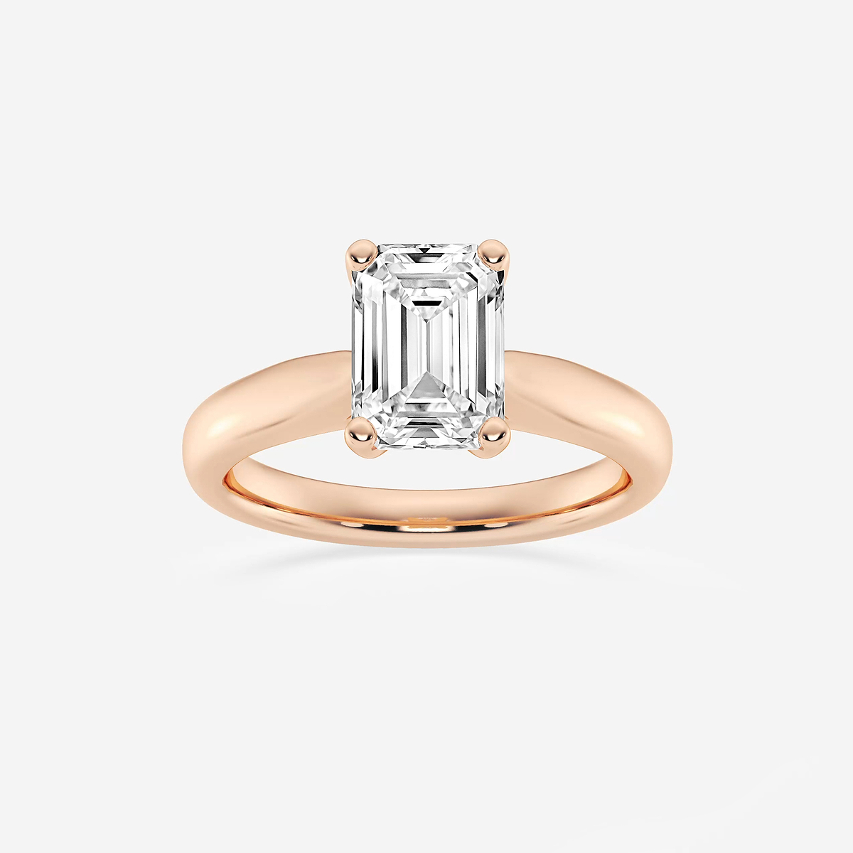 2 ctw Emerald Lab Grown Diamond Cathedral Solitaire Engagement Ring