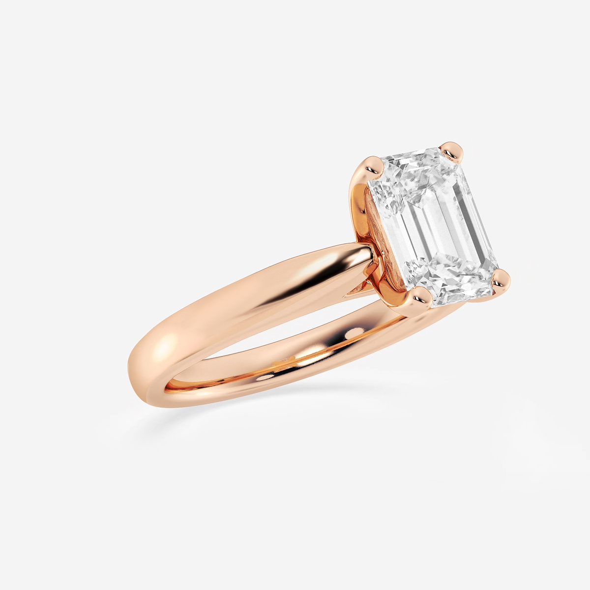 Additional Image 1 for  2 ctw Emerald Lab Grown Diamond Cathedral Solitaire Engagement Ring